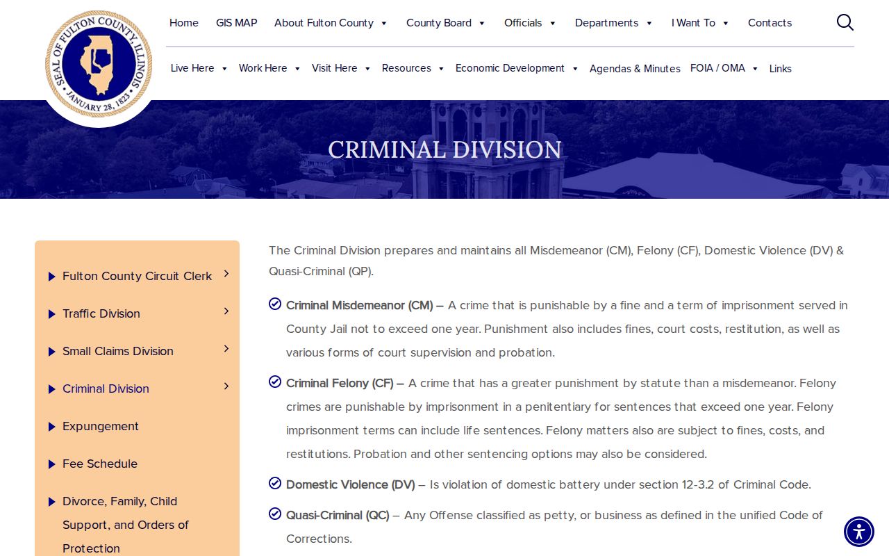 Fulton County Circuit Clerk criminal division and case record route